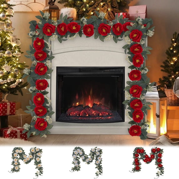 PALIFEUR Christmas Decorations Garland, 69“ Artificial Christmas Garland for Mantle Fireplace, Long Soft Faux Garland for Holiday Party Christmas Tree Decor