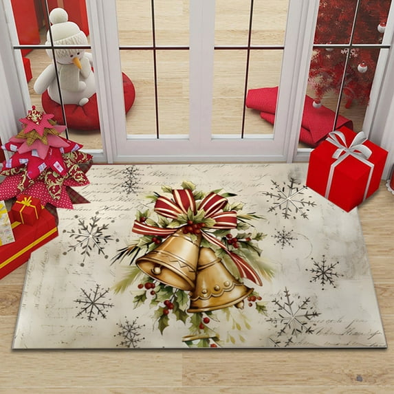 PALIFEUR Christmas Door Mat, 24"x16" Dirt Trapping Door Mat Indoor Entrance, Absorbent Non-Slip Christmas Doormat, Washable Front Door Mat Outside Entrance for Holiday Party Decorations