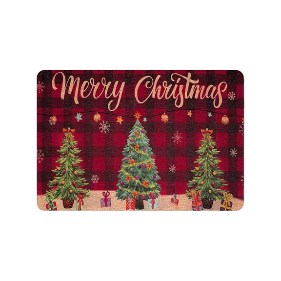 PALIFEUR Christmas Door Mat, 24"x16" Dirt Trapping Door Mat Indoor Entrance, Absorbent Non-Slip Front Door Mat Outside Entrance, Washable Christmas Stree Doormat for Holiday Party Decorations