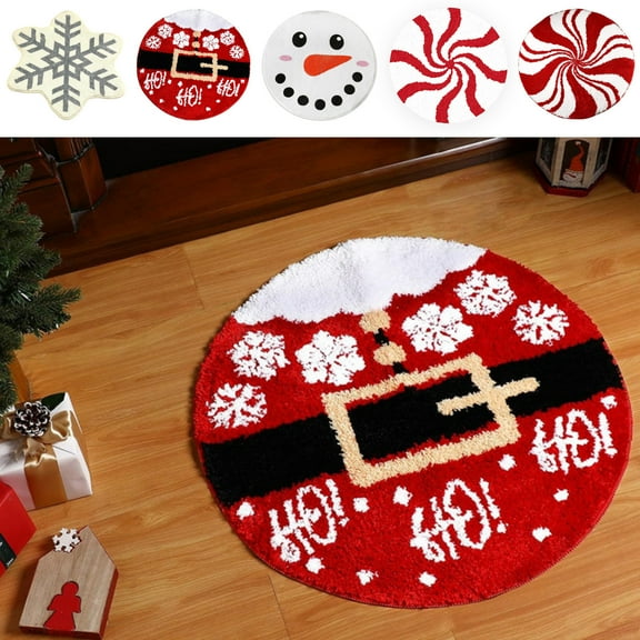 PALIFEUR Christmas Door Mat, 31.5"x31.5" Dirt Trapping Door Mat Indoor Entrance, Absorbent Non-Slip Front Door Mat Outside Entrance, Washable Christmas Doormat for Holiday Party Decorations
