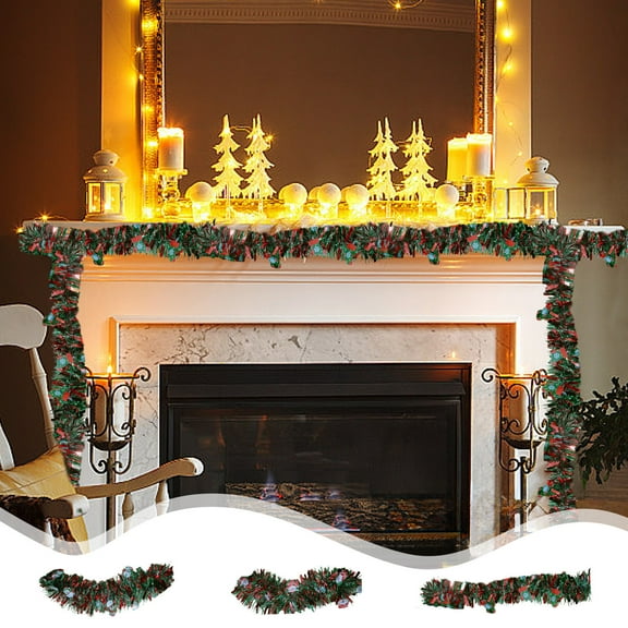 PALIFEUR Christmas Garland - Artificial Green Garland for Christmas Decorations, Christmas Garlands for Mantle Home Fireplace Indoor Outdoor Holiday Party Decoration, 6.6ft