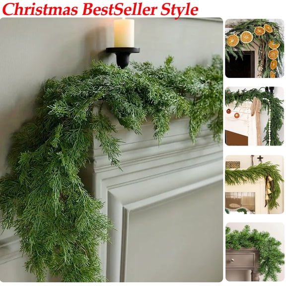 PALIFEUR Christmas Garland - Pine Garlands for Christmas Decoration, 6ft Artificial Christmas Garlands for Mantle Fireplace Holiday Party Christmas Decorations