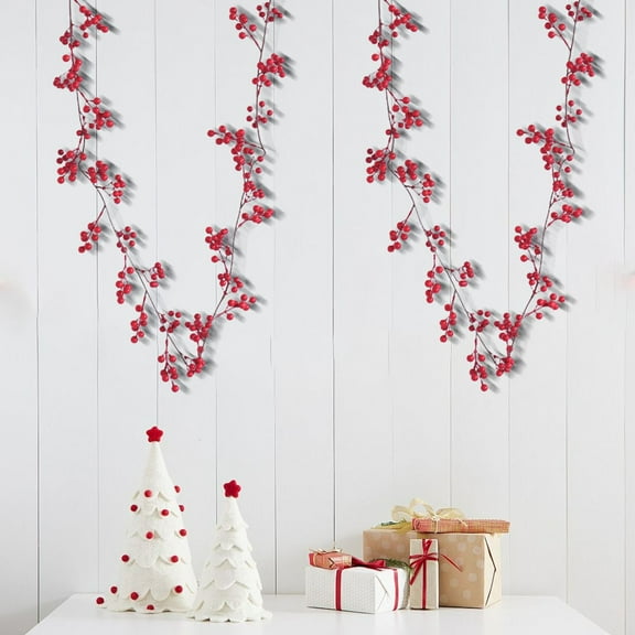 PALIFEUR Christmas Garland - Simulation Berries Garland for Mantle Fireplace, 69" Exquisite Christmas Garlands Wreath for Holiday Party Christmas Decorations