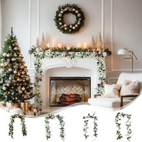 PALIFEUR Christmas Garlands - Red Berries Pine Garland for Christmas Decorations, 71 inch Faux Greenery Pine Christmas Garlands for Mantle Fireplace Holiday Party Decor