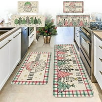 PALIFEUR Christmas Kitchen Rugs Set of 2, Christmas Stree Rugs, Non-Slip Kitchen Rug, Washable Kitchen Mats for Christmas Kitchen Decor Festival Holiday Party Decorations