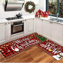 PALIFEUR Christmas Kitchen Rugs Set of 2, Red Christmas Snowflake Rugs, Non-Slip Kitchen Rug, Washable Kitchen Mats for Christmas Kitchen Decor Festival Holiday Party Decorations