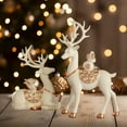 thumbnail image 1 of PALIFEUR Christmas Resin Reindeer Figurines, 2 Pcs Mini Animals Reindeer Decor Xmas Deer Statues Sculpture Tabletop Ornaments for Christmas Holiday Party Tabletop Cabinets Decorations (1 Pair), 1 of 6