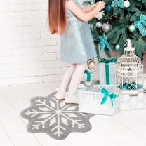 PALIFEUR Christmas Rugs for Living Room, 50 x 20 Inch Holiday Snowflake Shape Decor Area Rug for Bedroom, Non Slip Washable Christmas Living Room Rug for Festival Party Decorations