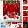 thumbnail image 1 of PALIFEUR Christmas Shower Curtain, Merry Xmas Balls with Red Background Shower Curtain Liner, Waterproof Shower Curtains for Bathroom, Christmas Decorations,Cortinas De Baño, 71L x 35.5W Inch, 1 of 8