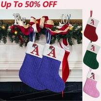 PALIFEUR Christmas Stockings with Initials, 6x8 Inch Christmas Decorations Stocking, Personalized Christmas Stockings for Christmas Tree Decorations Holiday Party, White