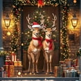 thumbnail image 1 of PALIFEUR Christmas Wreaths for Front Door, 35"x73" Christmas Wreath with Xmas Deer, Red Poinsettias Christmas Wreath, Christmas Door Wreath for Indoor Outdoor Decoration, 1 of 6