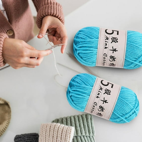 PALIFEUR Cotton Yarn Soft Cotton Yarn for Crocheting and Knitting, 1.76 oz/50g Solid Color Crochet yarn for Crafts Home Decorations DIY Toys Knit Clothes Yarn, ( 356 Yard)