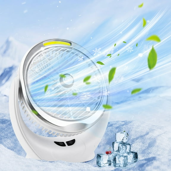 PALIFEUR Desk Fan, High Wind Power Countertop Fan with Night Light, Lightweight Portable Fan for Bedroom Home Office, USB Rechargeable Small Fan, 7.8x9 Inch