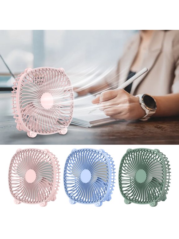 PALIFEUR Desk Fan, USB Rechargeable Countertop Fan, Lightweight Portable Fan for Bedroom School Office, 3 Speeds Adjustment Small Fan