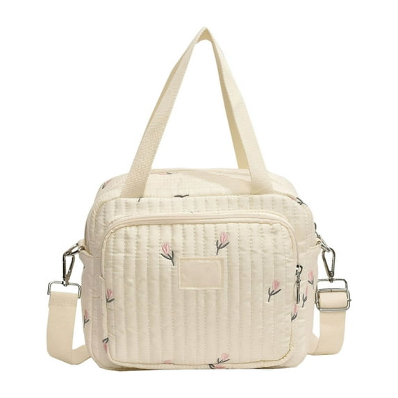 PALIFEUR Diaper Bag Tote Large Capacity Baby Bag Travel Diaper Tote Bag, Hospital Bag for Labor Delivery, Baby Bag with Pacifier Case for Mom Father Medium Size, White