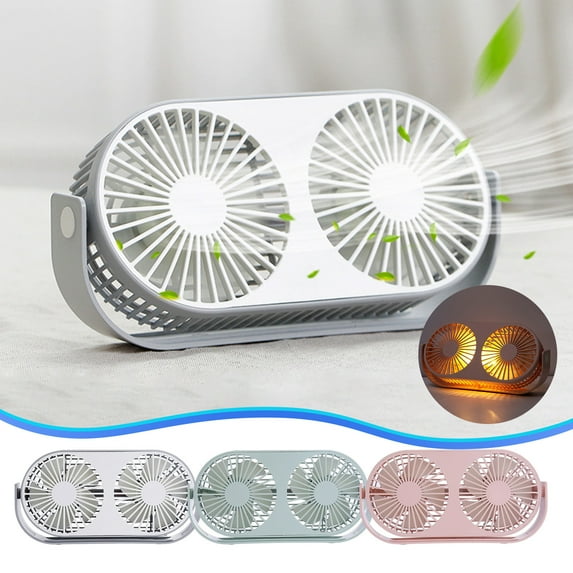 PALIFEUR Double-Head Desk Fan, High Wind Power Aromatherapy Fan, Lightweight Portable Fan for Bedroom Home Office, 3 Speed Settings Adjustable Small Fan, 4.6x9.1 Inch