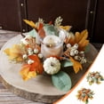 thumbnail image 1 of PALIFEUR Fall Candle Rings, Artificial Maple Leaves Pumpkins Decorative Wreaths for Fall Home Decor, Thanksgiving Halloween Centerpieces Candle Rings Wreaths Farmhouse Table Settings, 1 of 9
