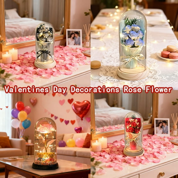 PALIFEUR Glass Rose Mothers Day Flower Gifts for Mom, Birthday Gifts for Women Grandma Wife Girlfriend Sister, Womens Gifts for Teacher Appreciation Graduation Anniversary Christmas