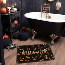 PALIFEUR Halloween Bathroom Rugs, Extra Thick Soft Absorbent Ghost Pumpkin Bath Mat, Non Slip Washable Bathroom Mat, Fall Bath Rugs for Halloween Thanksgiving Holiday Party Decorations, 24" x 16"