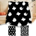 thumbnail image 1 of PALIFEUR Halloween Flannel Throw Blanket, Super Soft Warm Ghost Blanket for Couch Bedroom, Microfiber Thicken Fall Blankets for Halloween Thanksgiving Party Home Decorations, 40 x 28 Inch, 1 of 7