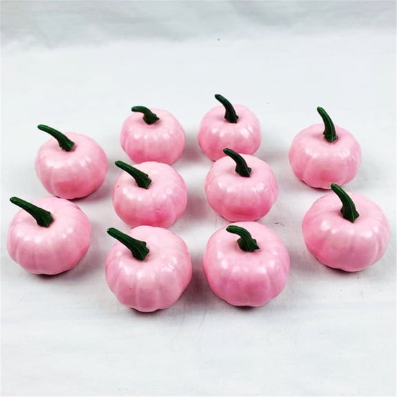 PALIFEUR Halloween Pumpkin Decor, 10 Pcs Halloween Miniature Pumpkin Figurines Mini Pumpkin Ornaments, Halloween Outdoor Indoor Decorations, Thanksgiving Decor (2x2 Inch)