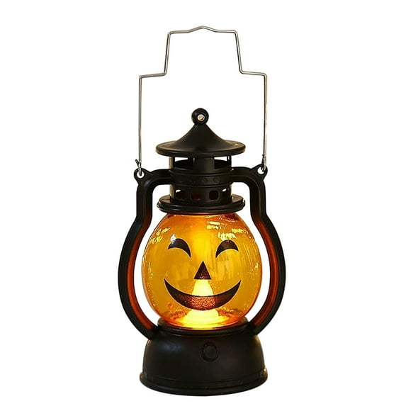 PALIFEUR Halloween Pumpkin Lantern, Jack O Lantern Pumpkin with Handle-Ropes, light up Pumpkin Lanterns for Outdoor Halloween Decorations, (5 x 3.3 Inch)