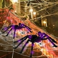 thumbnail image 1 of PALIFEUR Halloween Spider Outdoor/Indoor Decorations, 20 Inch Scary Giant Spider Props with Purple Lights for Halloween Outside Decor, Indoor Party Supplies and Yard Lawns Spiders Decoration, 1 of 7
