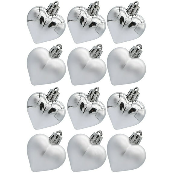 PALIFEUR Heart Christmas Ball Ornaments - 12pcs Christmas Ornaments for Xmas Tree, 1.9"/5cm Shatterproof Christmas Tree Ornaments Gifts for Holiday Party Christmas Decorations