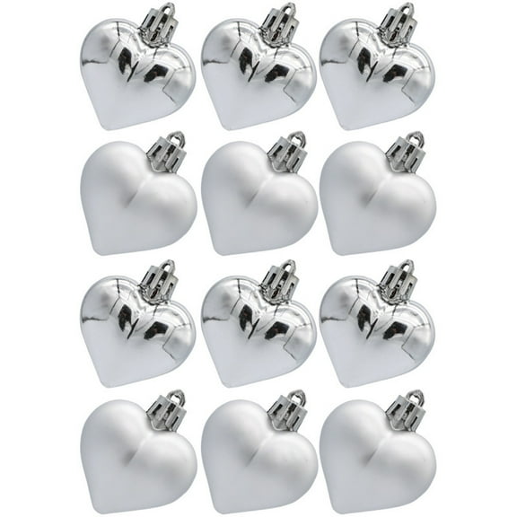 PALIFEUR Heart Christmas Ball Ornaments - 12pcs Christmas Ornaments for Xmas Tree, 1.9"/5cm Shatterproof Christmas Tree Ornaments Gifts for Holiday Party Christmas Decorations