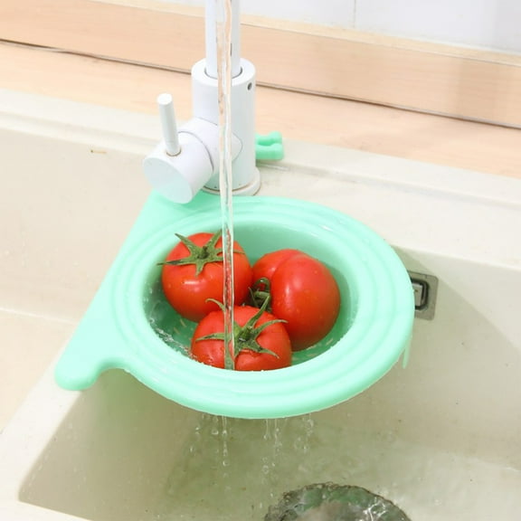 PALIFEUR Kitchen Sink Caddy, Fruit & Vegetable Holder for Kitchen Sink, Plastic Kitchen Sink Organizer with Draining Tray, Rustproof Fruit Holder for Kitchen