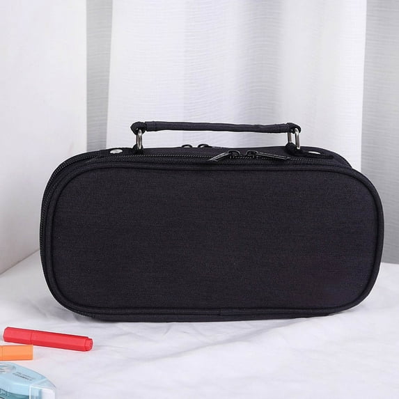 PALIFEUR Large Capacity Pencil Case, Multilayer Big Pencil Pouch Bag, Solid Color Stationery Pen Bag, Portable Organizer Pen Case, Study Supplies, 4.7 x 9.4 x 3 Inch
