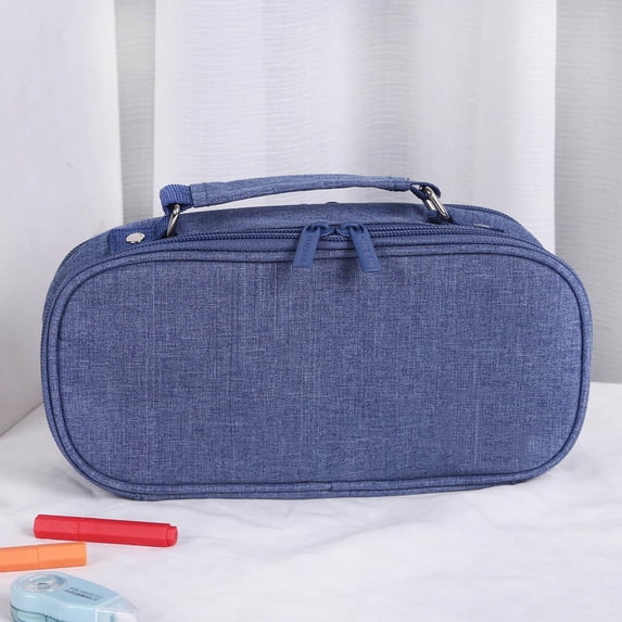 PALIFEUR Large Capacity Pencil Case, Multilayer Big Pencil Pouch Bag, Solid Color Stationery Pen Bag, Portable Organizer Pen Case, Study Supplies, 4.7 x 9.4 x 3 Inch