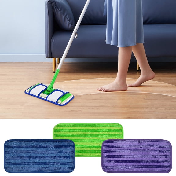 PALIFEUR Reusable Microfiber Mop Pads, Machines Washable Pad Replacement for Multi-Surfaces Floor Mop Pads Cleaning, 5.5" x 11.4"