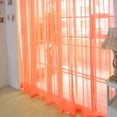 thumbnail image 1 of PALIFEUR Sheer Curtains 78.8 Inches Long 2 Panels Set, Transparent Window Curtains for Living Room Bedroom, Rod Pocket Voile Curtain & Drapes, Orange, 31.5" x 78.8", 1 of 5