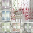 thumbnail image 1 of PALIFEUR Sheer Curtains, Transparent Window Curtains for Living Room Bedroom, Rod Pocket Voile Curtains & Drapes, Peony Flower Pattern Curtain, Green, 77" x 37", 1 of 10