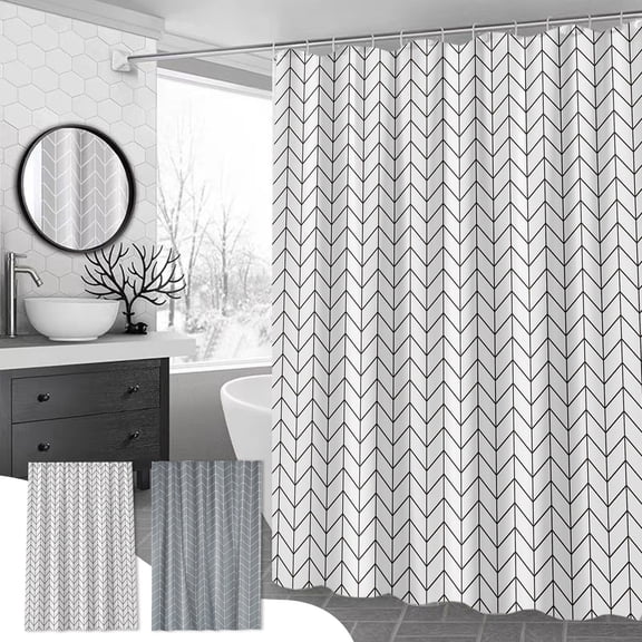 PALIFEUR Shower Curtain Liner, 70" L x 47" W Shower Curtains for Bathroom, Thickened Proof Water Printed Shower Curtain