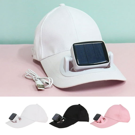 PALIFEUR Solar Fan Hat Comfortable Solar Powered Fan Hat Outdoor Wide Hat With Fans Solar Power Waterproof Sun Hat for Hiking Camping Beach