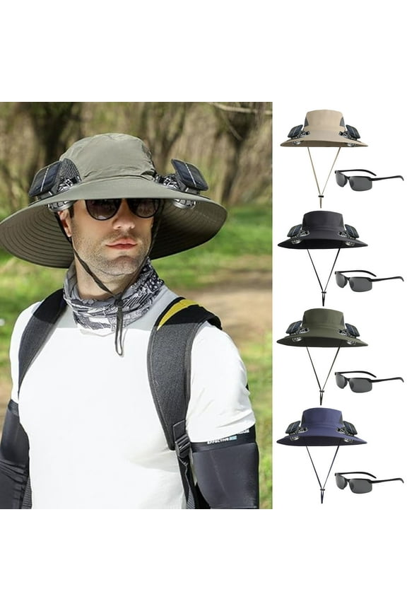 Solar Fan Hat Water Proof Hat With Fans Solar Power Lightweight Sun Hat Sturdy Outdoor Solar Fan Hats for Men Women, 3 Speed Adjustable