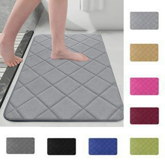 PALIFEUR Solid Color Bathroom Rugs, Extra Soft Absorbent Bath Rugs, Quicker Dry Washable Bath Mat for Bathroom, Tub and Shower, Non-Slip Bathroom Rug