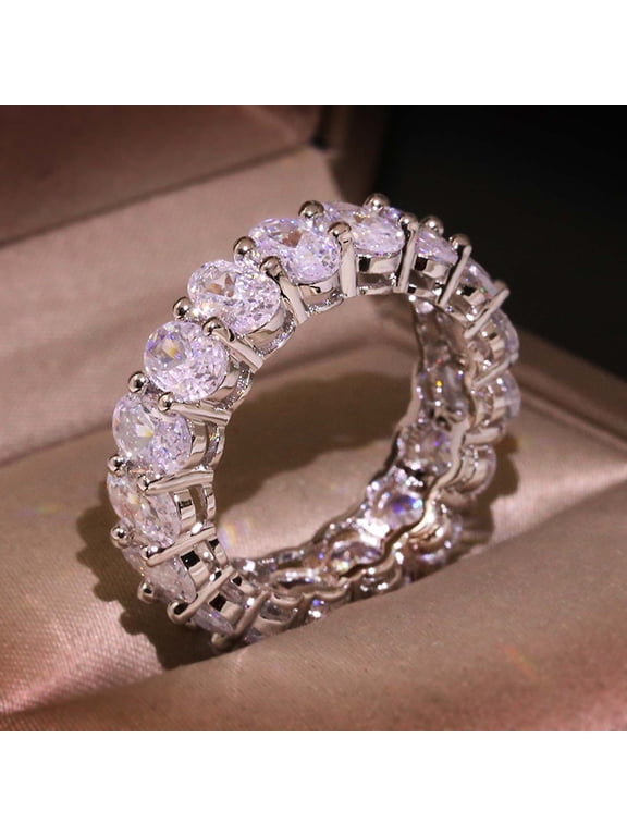 PALIFEUR Sparkling Cubic Zirconia Statement Ring for Women, Chunky Dome Party Jewelry, Perfect Birthday Gift