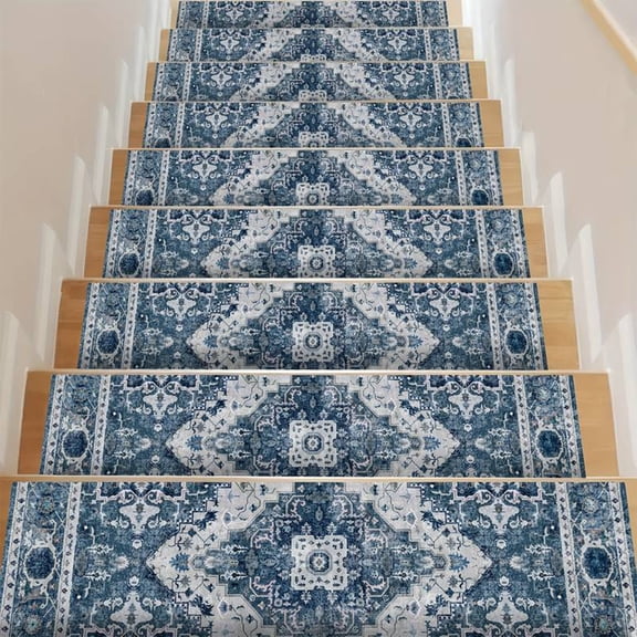 PALIFEUR Stair Treads for Wooden Steps, 15 Pcs Soft Stair Treads, 8 x 30 Inch Reusable Carpet Stair Treads, Washable Stair Runners for Wooden Steps Non Slip Stair Rugs
