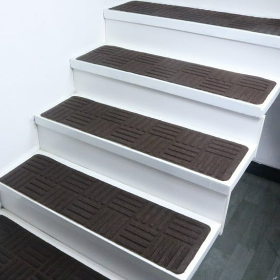 PALIFEUR Stair Treads for Wooden Steps, 7 Pcs Soft Stair Treads, 8 x 30 Inch Reusable Carpet Stair Treads, Washable Stair Runners for Wooden Steps Non Slip Stair Rugs