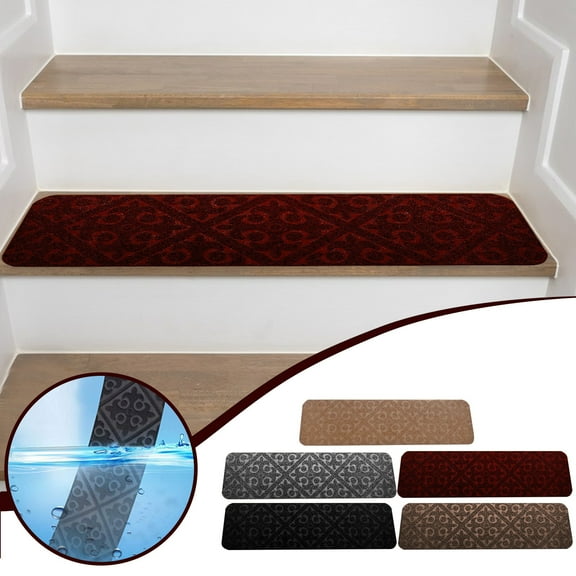 PALIFEUR Stair Treads for Wooden Steps, Soft Stair Treads, 8 x 30 Inch Reusable Carpet Stair Treads, Washable Stair Runners for Wooden Steps Non Slip Stair Rugs