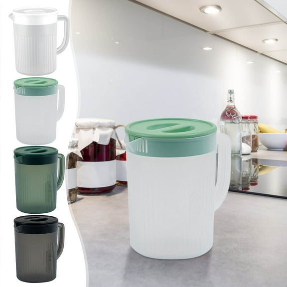 PALIFEUR Water Pitcher with Lid, 2 L Plastic Pitcher for Tea & Juice Water, Hot/Cold Water Jug, Tea Pitcher, Juice Pitcher for Kitchen Living Room, 13.5 x 7.2 x 4.7 Inch
