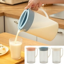 PALIFEUR Water Pitcher with Lid, 2 L Plastic Pitcher for Tea & Juice Water, Hot/Cold Water Jug, Tea Pitcher, Juice Pitcher for Refrigerator Kitchen, 10 x 5.2 Inch