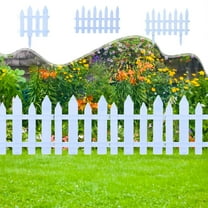 PALIFEUR White Plastic Garden Fence, White Picket Fence Garden Border, Reusable Fence Panels for Lawns, Flowerbeds, Plants Borders, Decorative Yard, 11.81 x 11.81 Inch