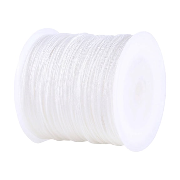 PALINO 0.8 mm x 100 Meters Nylon Wind Chime Cord Braided Jewelry Thread Beading Twine Rope Necklace Making String Blind Lift Cords Window Shade Pull String Friendship Bracelet Lanyard String White