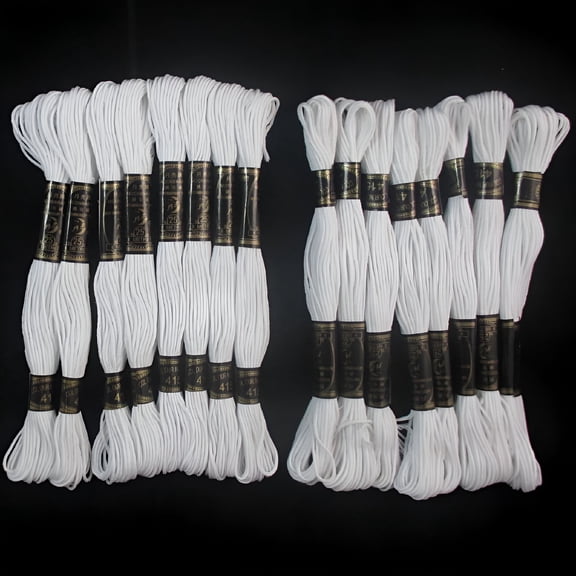 PALINO 16 White Stranded Cross Stitch Cotton Embroidery Thread Floss Sewing Skeins White Embroidery Thread