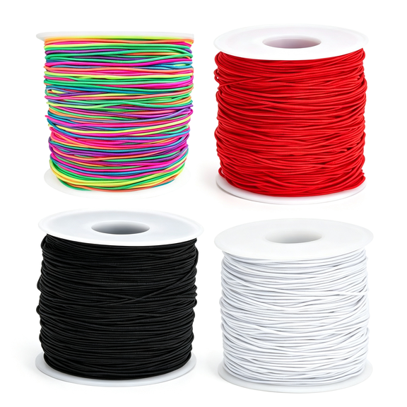 PALINO 1Mm Elastic Bracelet String,Strong Elastic String for Bracelets,Stretchy String for Beads Beading,Friendship Bracelet String Elastic Black White Red Rainbow Elastic String for Bracelets