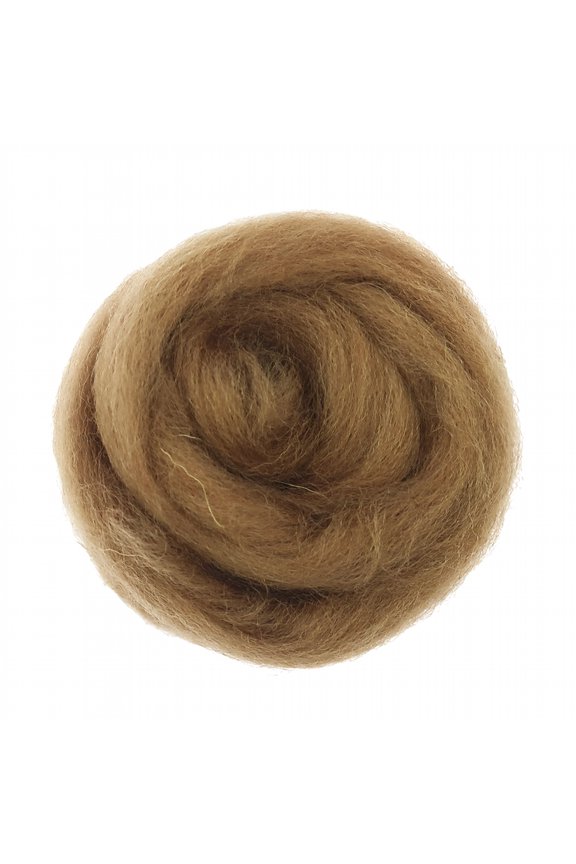 10g Soft Wool Roving Coffee Brown, Needle Felting Fiber for DIY Sculpture